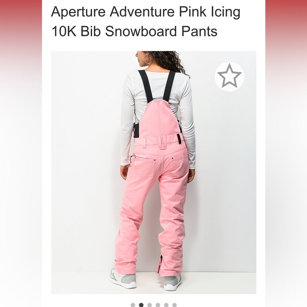 Aperture Adventure Pink Icing 10K Bib Snowboard Pants